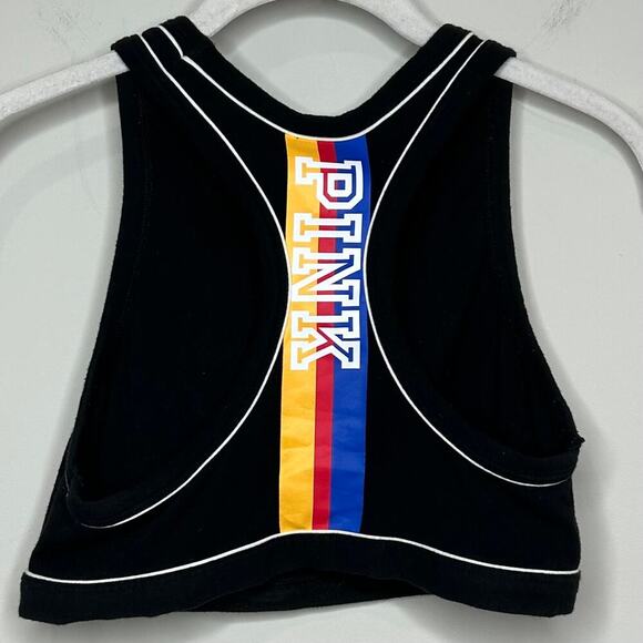 Victoria's Secret Pink Crop Top Racerback Sports Bra Size M - Picture 2 of 5